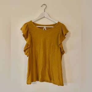 NWOT Pact Ruffle Tee
